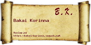 Bakai Korinna névjegykártya